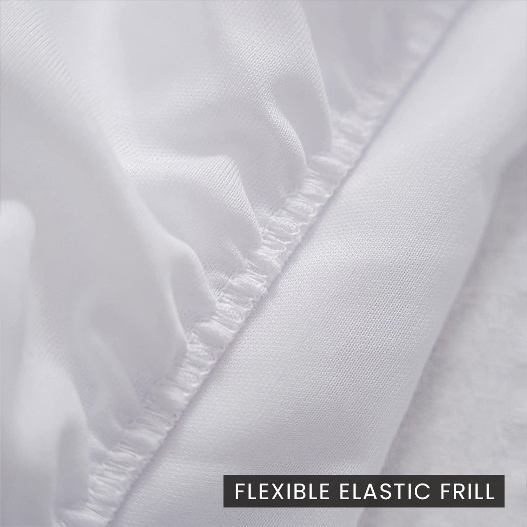 Dyed Terry Towel 100% Waterproof Fitted Mattress Protector In White Color