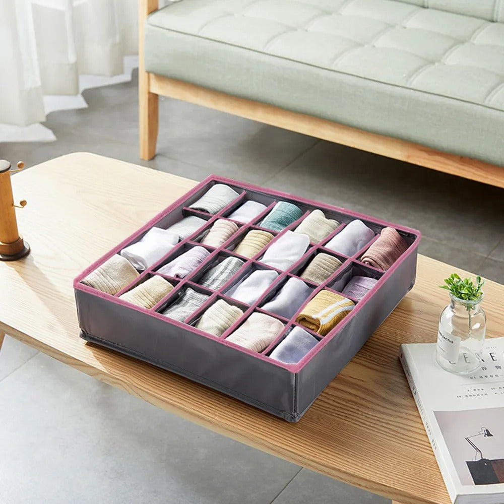24 Grids Non-Woven Socks Organizer / Storage Box For Socks & Under Garments