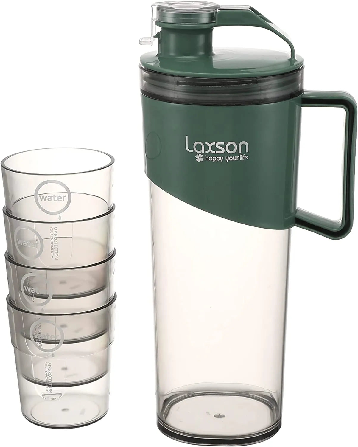 Laxson Acrylic Kettle With Four Filter Cups /Crystal Water Jug Set 1.6 L with 4 Cups