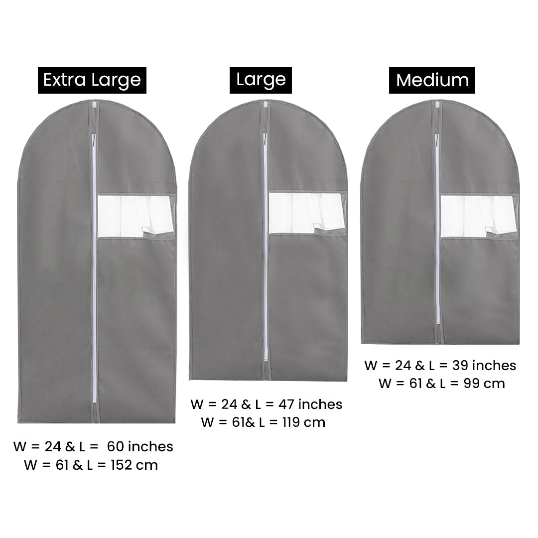 Dust Proof Non-woven Zipper Clothes Cover Bags (Black)
