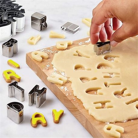 Alphabet Cookies Cutter A-Z Set of 26 Plain Edge Stainless Steel Non-Stick DIY Biscuit Mold