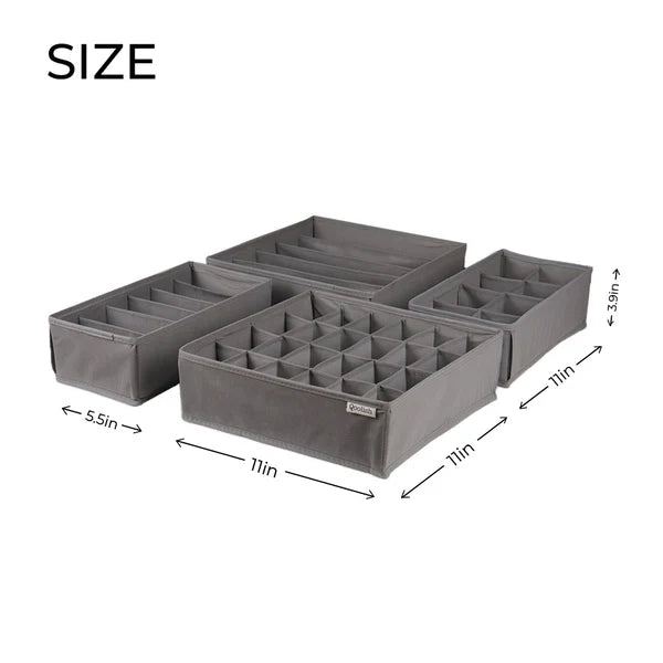 Pack of 4 Drawer Organizers- Dyed
