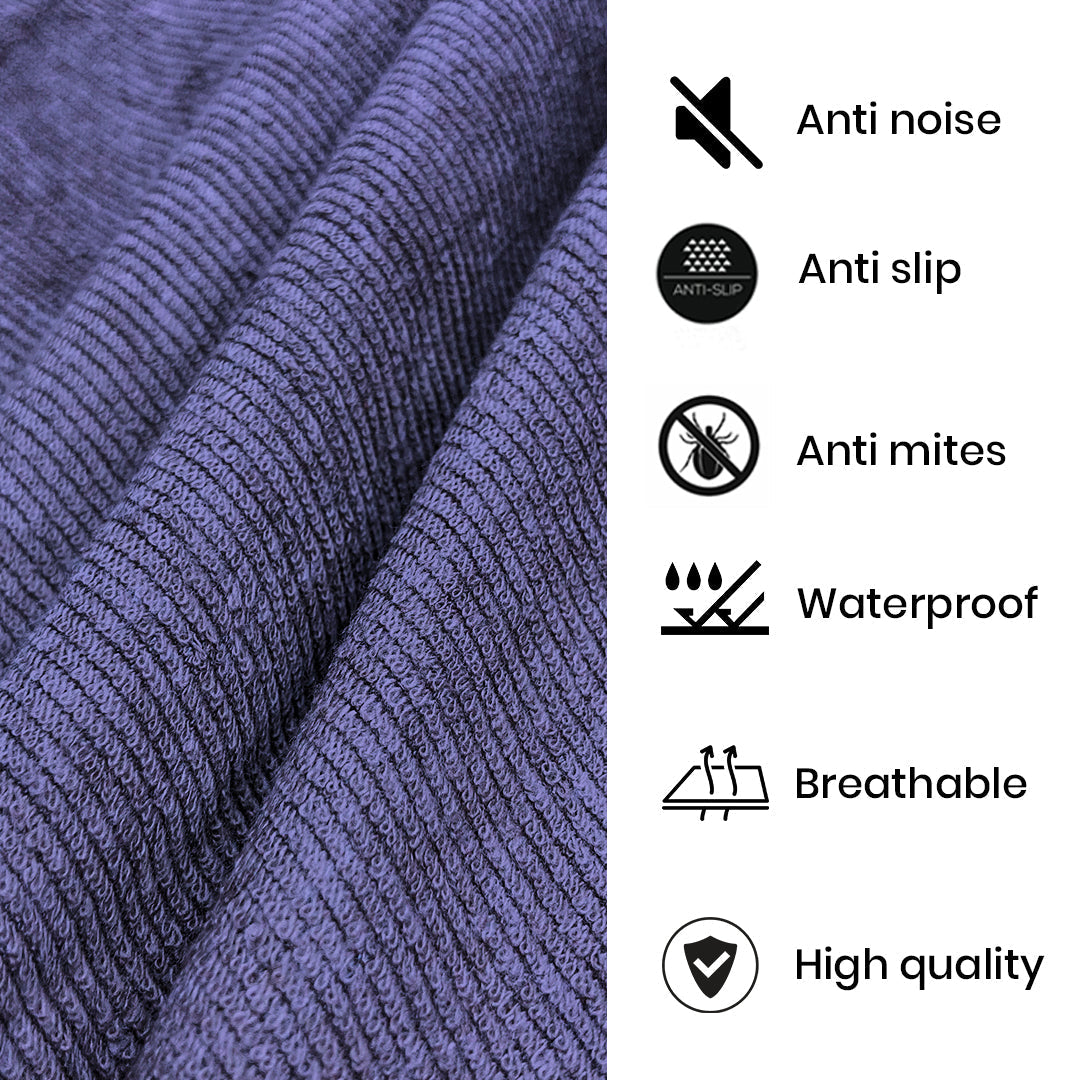 Premium Terry Cotton 100% Waterproof Zipper Mattress Protector In Blue Color