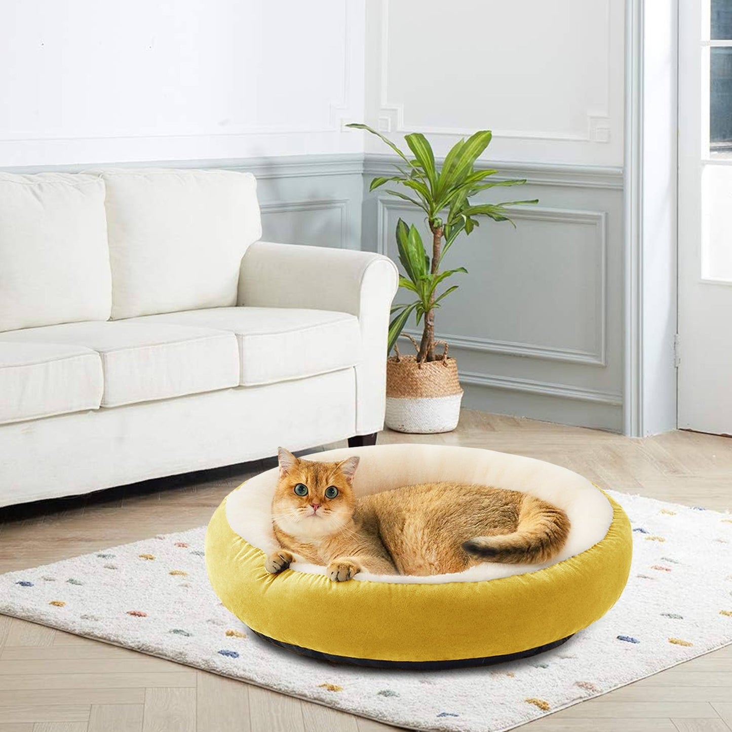 Super Soft Velvet Stuff Round Cat Bed / Cozy Cat Cushion