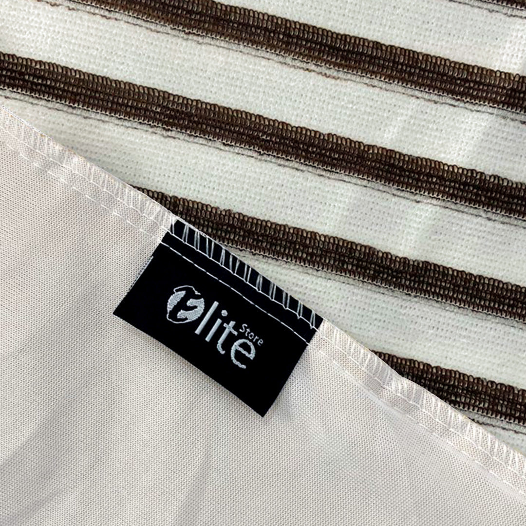 Terry Towel Stripe 100% Waterproof Mattress Protector- Brown