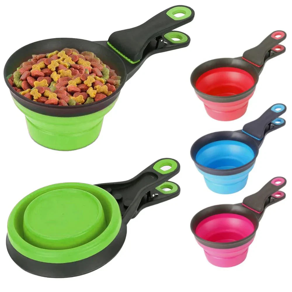 Silicon Foldable Measuring Scoop & Clip