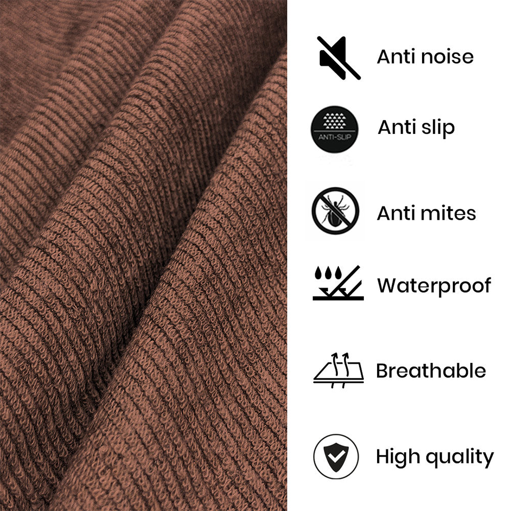 Jointless Recommended Premium & Export Quality Terry Cotton 100% Waterproof Fitted Style Mattress Protector- Brown Color