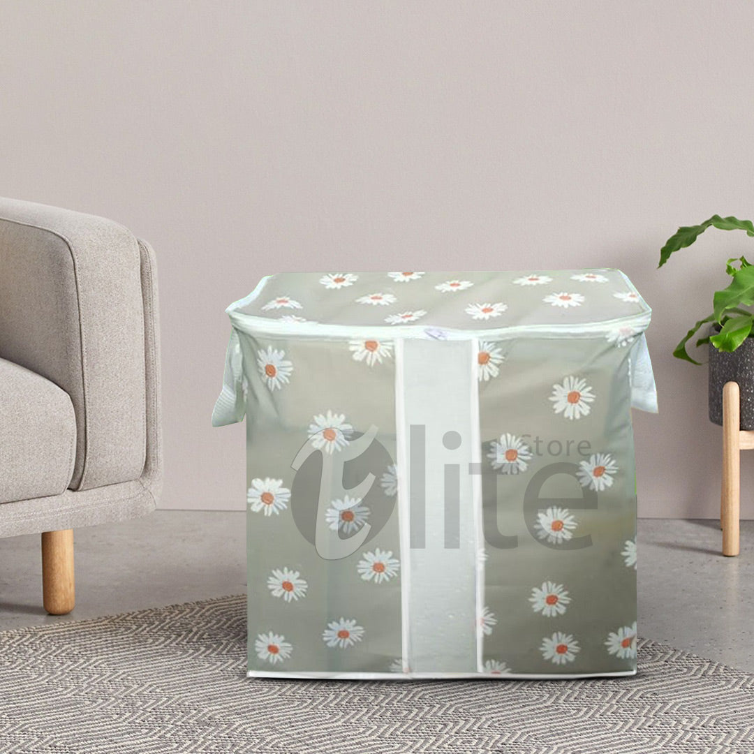 120 & 110 GSM Non Woven Storage Bag In Floral Print (Grey)