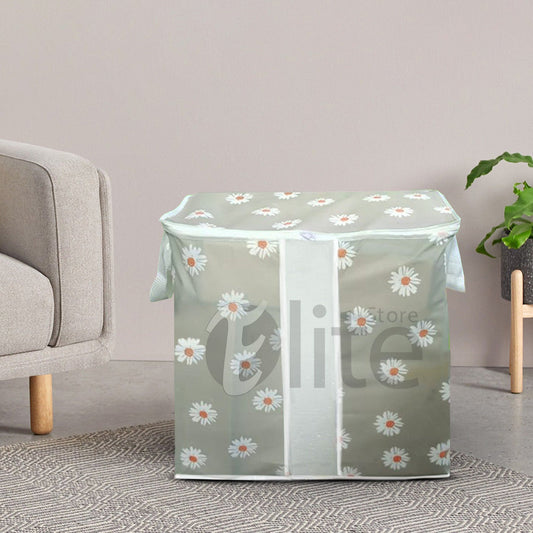 120 & 110 GSM Non Woven Storage Bag In Floral Print (Grey)