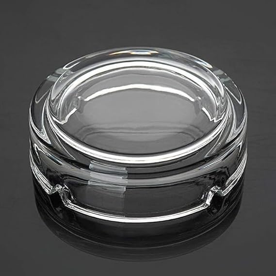 Crystal Glass Ashtray In Round Shape