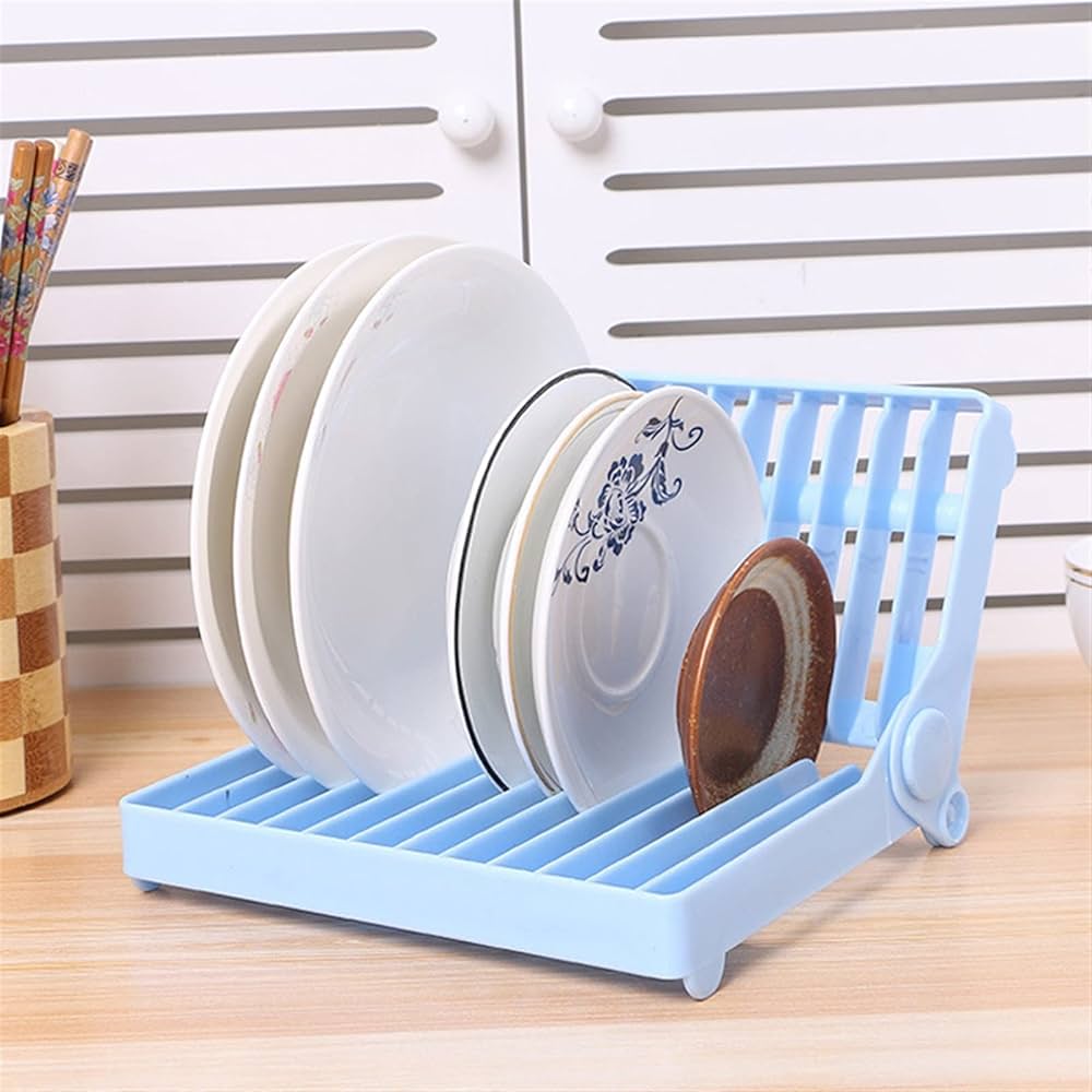 Foldable Dish Drying Rack Holder, Reach Top Multipurpose Dish Drainer Plastic Sink Dish Rack For Home Kitchen.