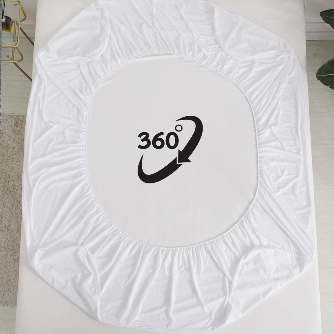 Jointless Recommended Premium & Export Quality Terry Cotton 100% Waterproof Fitted Style Mattress Protector- Brown Color