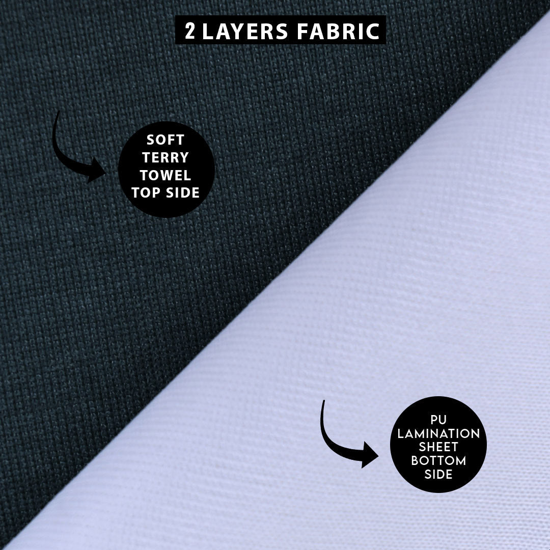 Dyed Terry Towel 100% Waterproof Fitted Mattress Protector In Grey Color