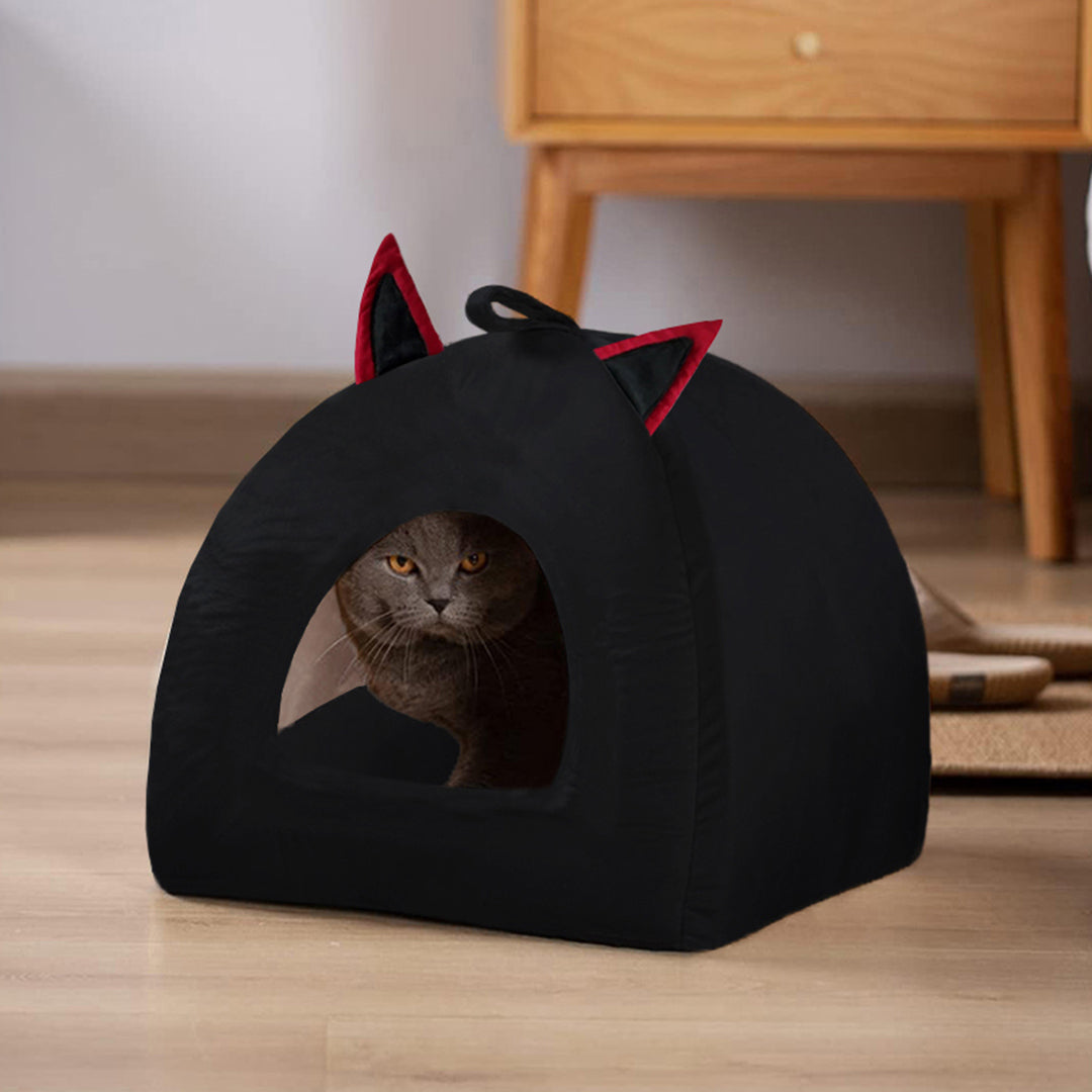 Soft Velvet Stuff Dome Shaped Portable House For Pets