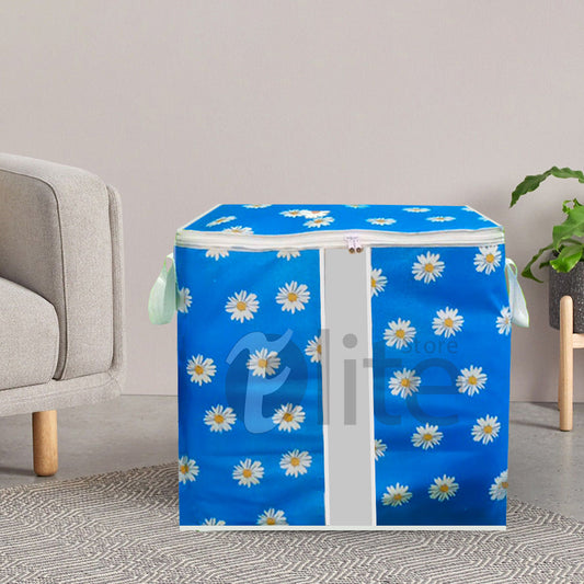 120 & 110 GSM Non Woven Storage Bag In Floral Print (Blue)