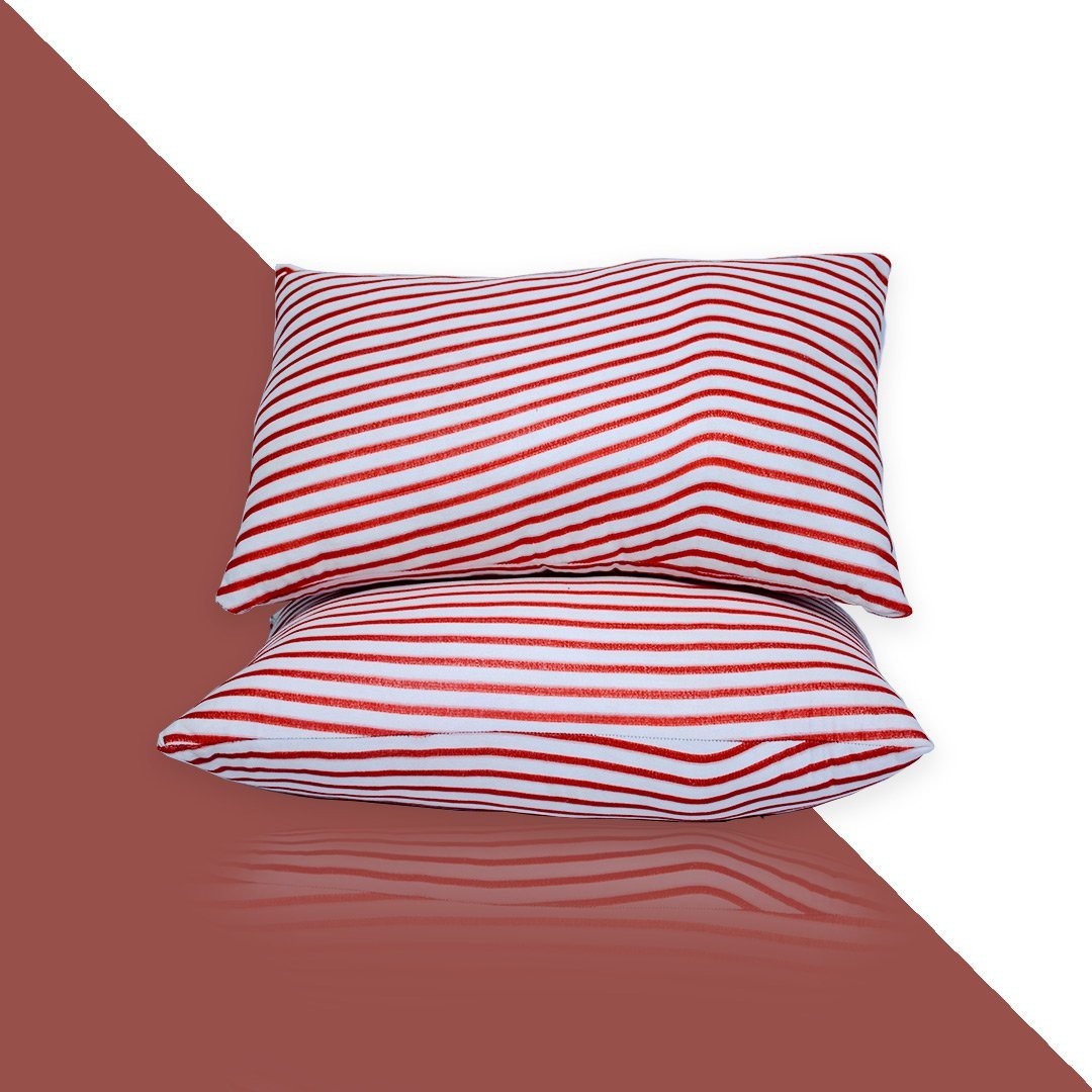 Pair Of Terry Towel Stripe Waterproof Pillow Covers- 3 Colors
