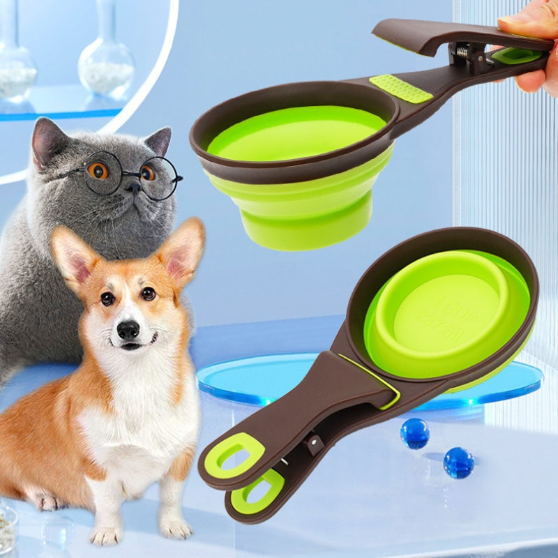 Silicon Foldable Measuring Scoop & Clip