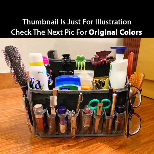 Dressing Table Organizer ( Grey With Orange Piping )