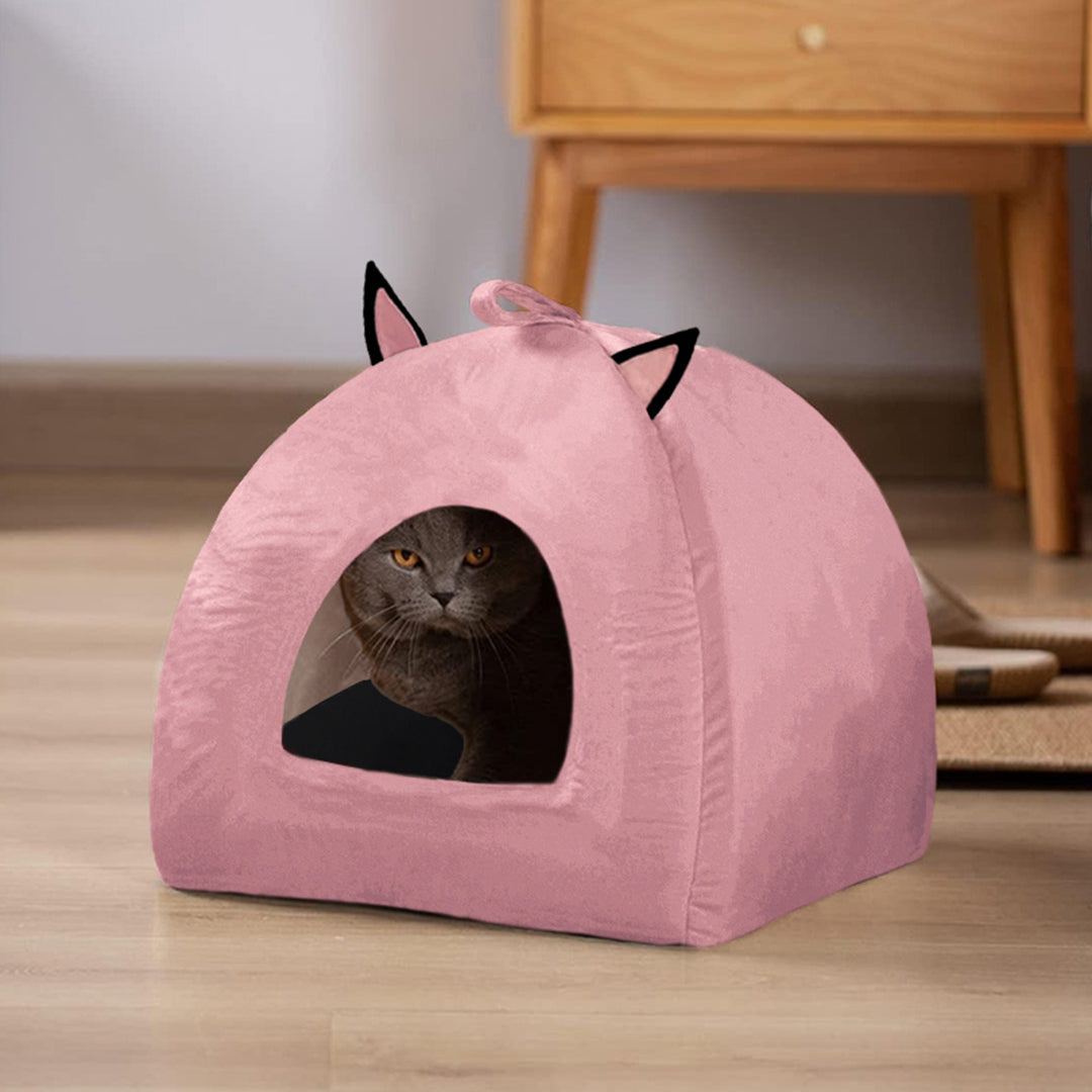 Soft Velvet Stuff Dome Shaped Portable House For Pets