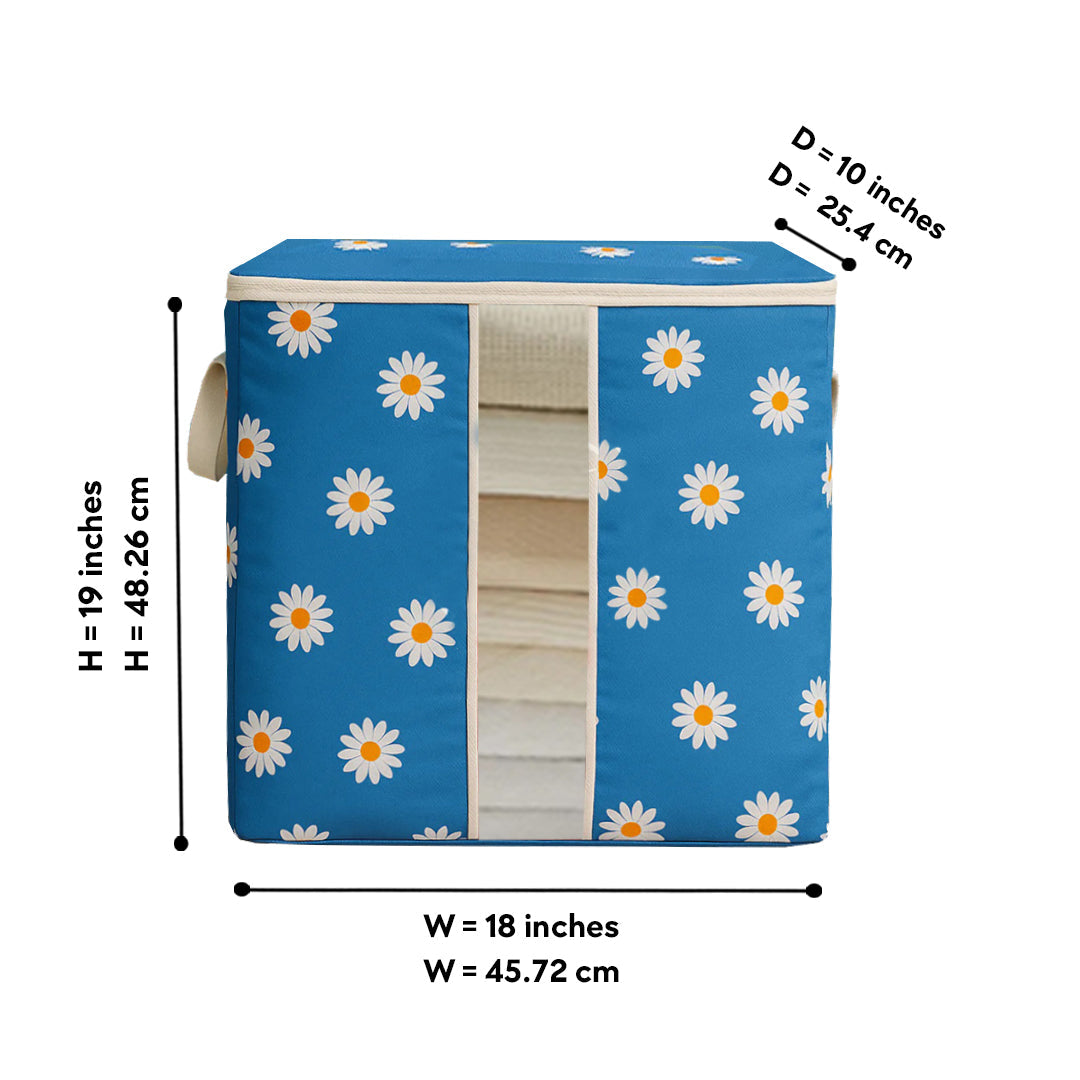 120 & 110 GSM Non Woven Storage Bag In Floral Print (Green)